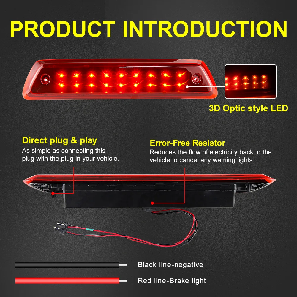 1PCS LED 3RD High Brake Light Third Stop Lamp Tail Light Red White For Ford F150 2009 2010 2011 2012 2013 2014  AL3Z13A613E