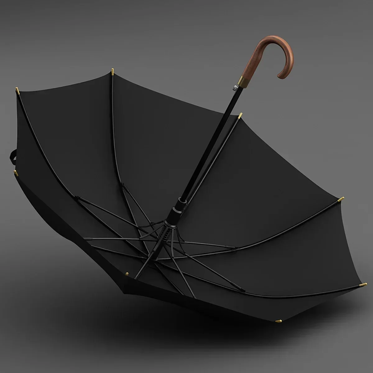 OLYCAT New Wooden Long Umbrella Men Business Vintage Big Golf Umbrellas Wind Resistant Simple Outdoor Travel Umbrella Rain Women