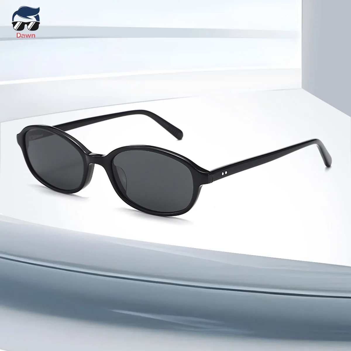 

2025 Fashion Textured Acetate Narrow-Frame Small Square Sunglasses Light Luxury Oval UV400 Retro Frames Men's Shades