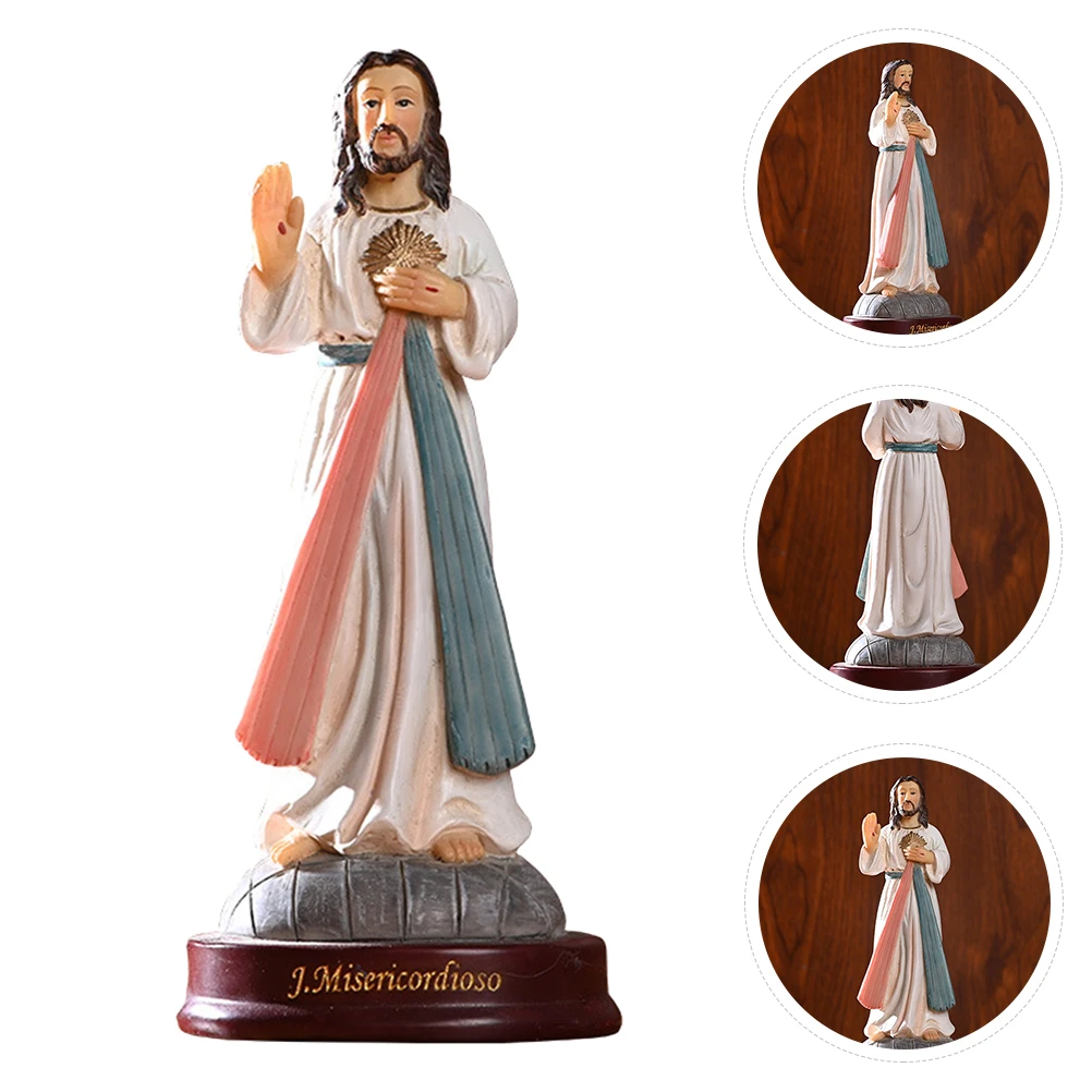 

1Pcs Resin Jesus Adornment Creative Home Decoration Exquisite Craft White Resin Adornment Home Decoration Jesus Ornament