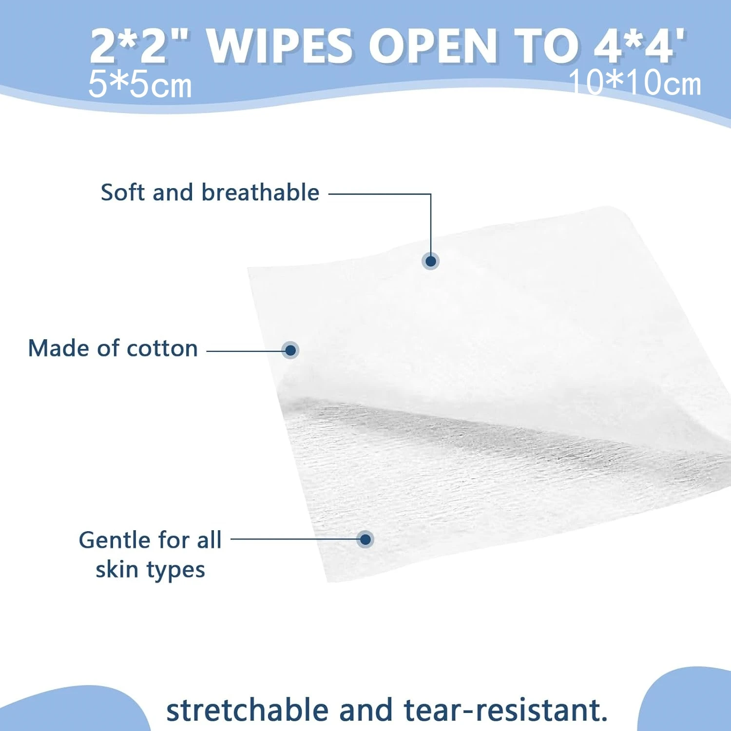 200개 일회용 얇은 화장솜, 얼굴용 신축성 있는 면 물티슈, 얇고 부드러운 화장솜, 메이크업 리무버 화장솜