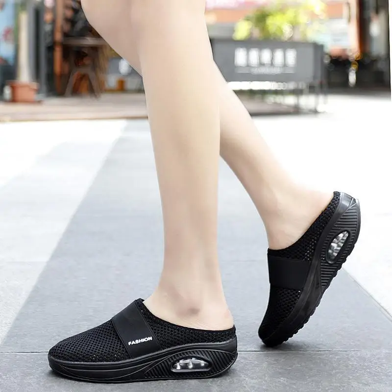 Summer Beach Wedges Slides Mesh Comfirtable Breathable Slippers Women Plus Size Platform Leisure Shoes Sapatilha Feminina