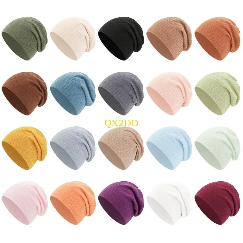 QX2D Baby Bonnet Cap Cotton Stretchy Headwear Protective Hat Color Fetal Hat