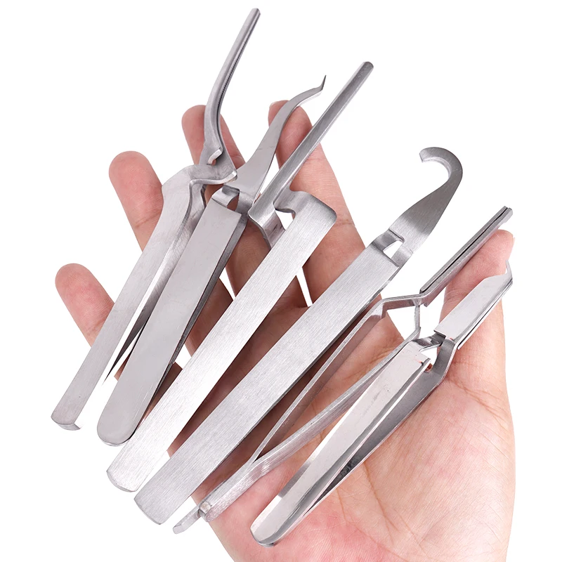 1pc Stainless Steel Occlusal Paper Tweezers Dental Curved Bite Articulating Paper Plier Orthodontic Forcep Dentistry Care Tool