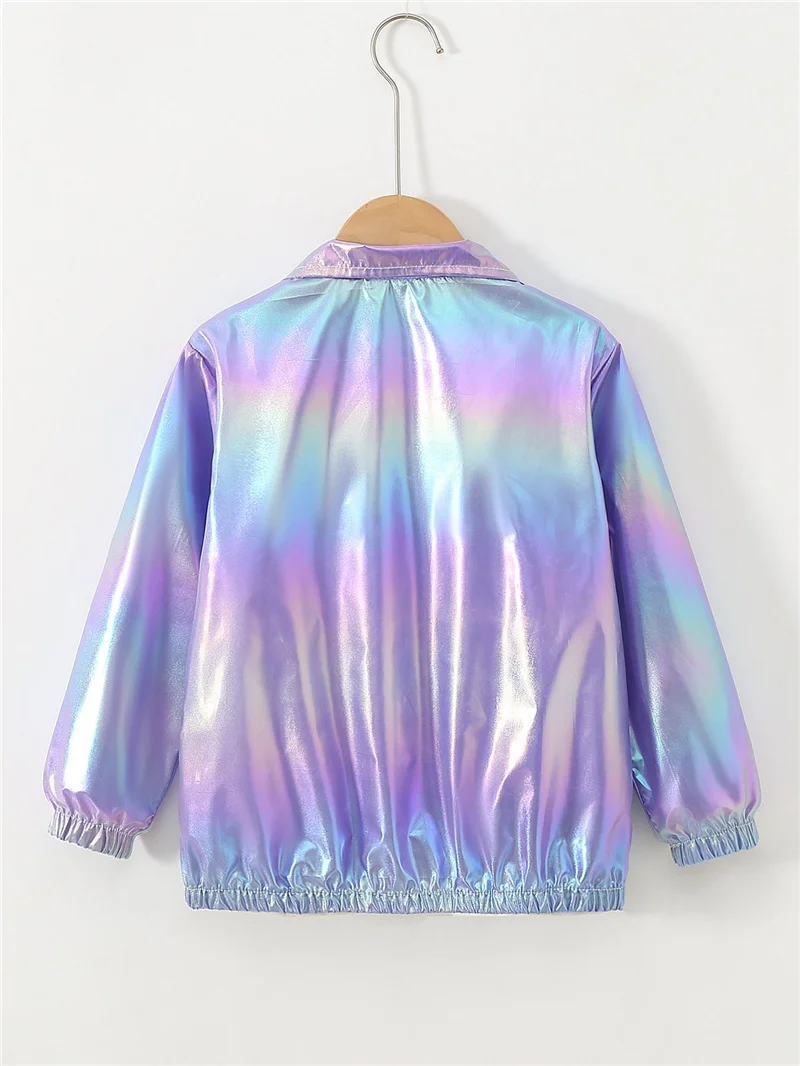 Autumn Kids Glossy Coats Children's Zipper Hooded Jacket Spring Boys Girls Fashion Performance Thin Outerwear 5-14 Years