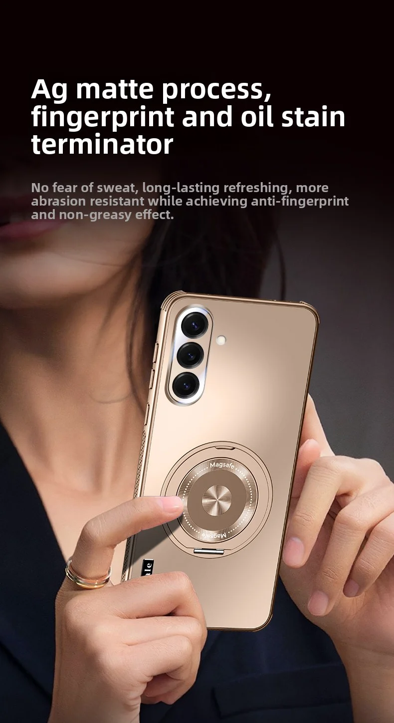 Etui do Samsung Galaxy S26 Ultra, twarde, matowe, z pierścieniem magnetycznym, obsługujące ładowanie bezprzewodowe, ochronna obudowa tylna do Samsung S26 S25 Plus. — zdjęcie produktu 3