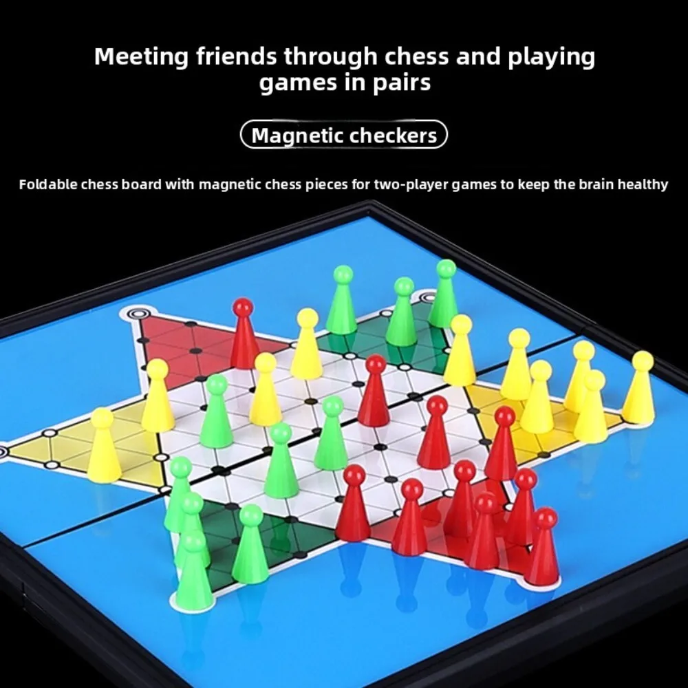 Magnetische fliegende Schlange, Schach, Dame, tragbares, faltbares Brettspiel für Reisen und Desktop, Strategiespaß für Erwachsene und Kinder