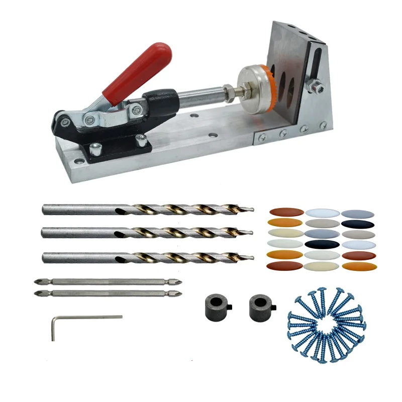 

Pocket Hole Jig Screw Guide Kit Adjustable Height Vise With Toggle Clamp Woodworking