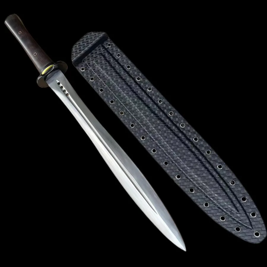 High Quality Battle Ready HanJian Jian Sword Hunting Knife Forged Strong 60Si2CrVA Spring Steel l Blade Full Tang