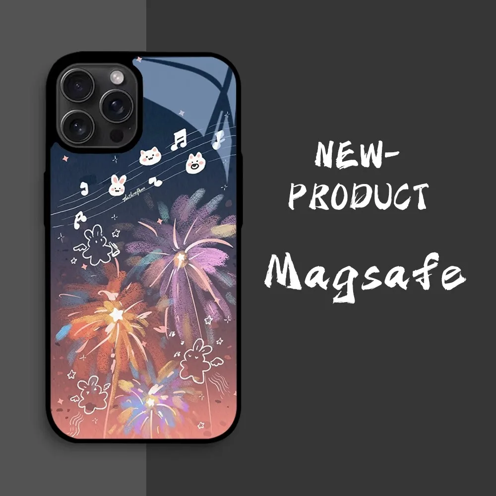 Korean Cute Beautiful Colorful Deluxe Edition Fireworks Phone Case For iPhone16 15 14 13 12 11 Pro Xs Max Mini XR X 7 8 Plus lux