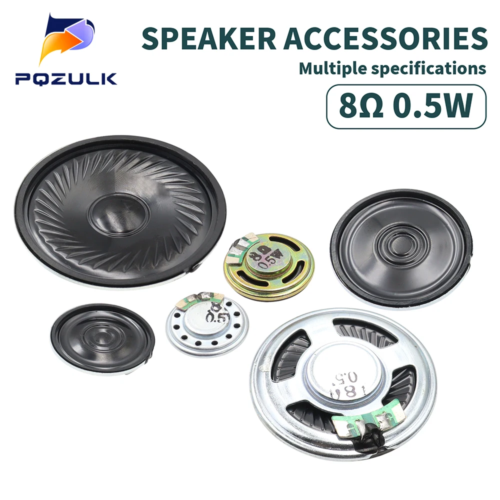 2PCS Small 8 ohm 0.5W Speakers 20/23/28/30/40/50MM 2CM 3CM 4CM 5CM Audio Loudspeaker 8R 0.5 Watt Sound Amplifier for Doorbel