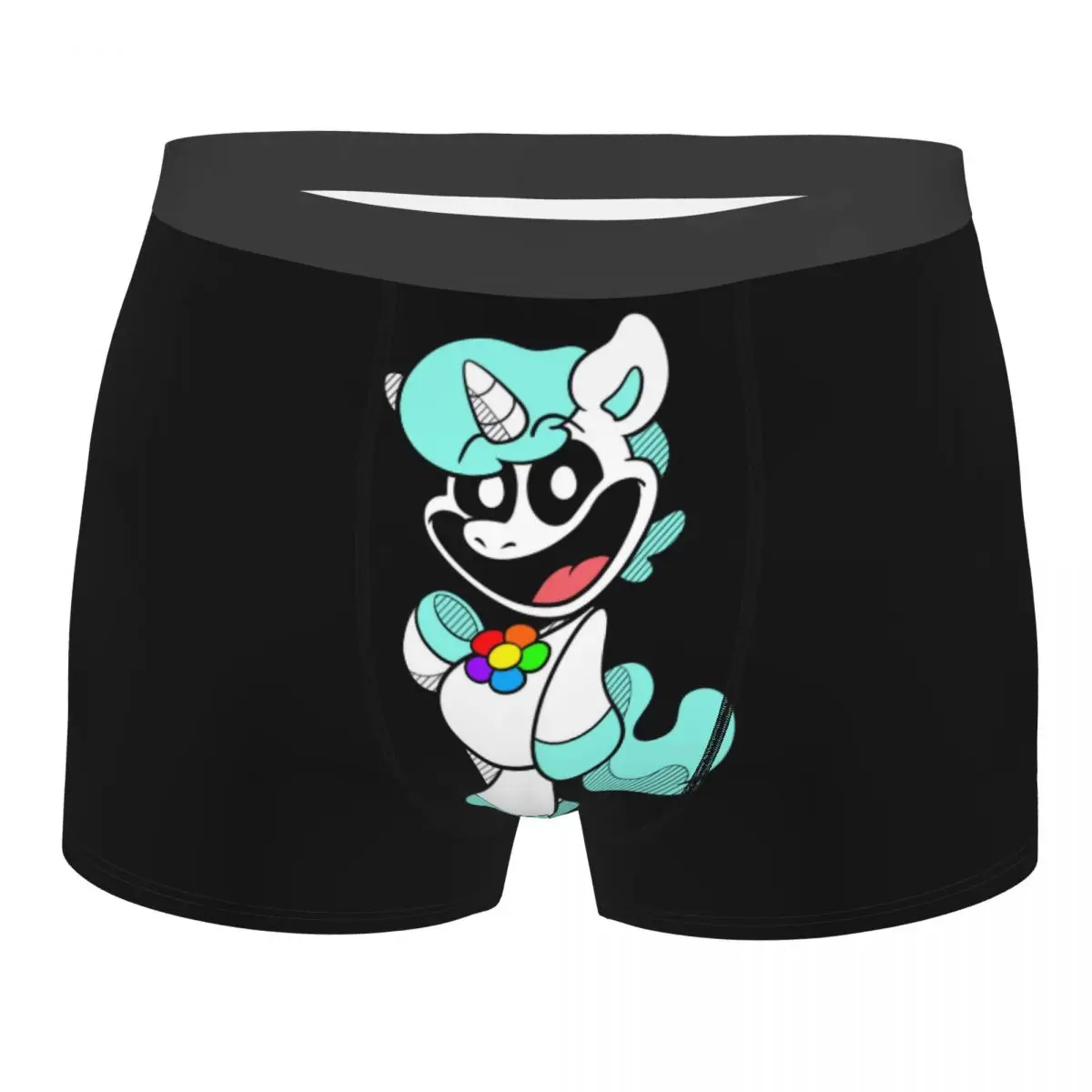 Custom Blue Smiling Big Mouth Unicorn Critters Boxers Shorts Panties Male Underpants Comfortable Animated Game Briefs Underwear