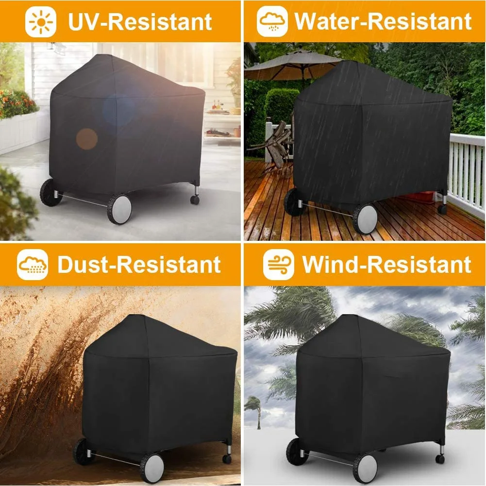 ABGE-Waterproof BBQ Grill Protective Cover For Weber 7152 Charcoal Grills Outdoor Camping BBQ Accessories 124X65x101cm