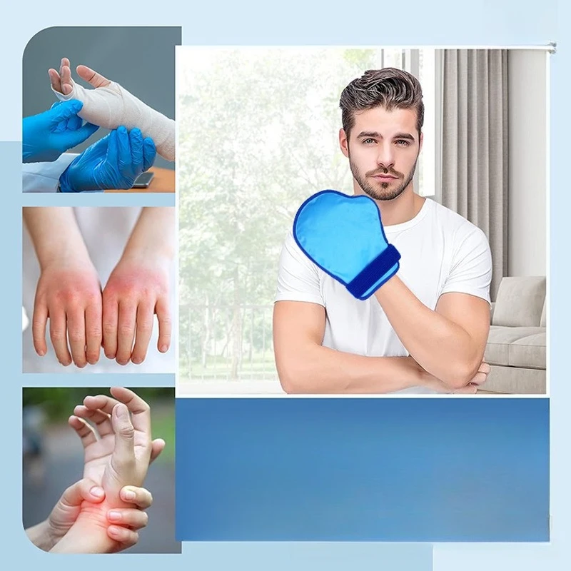Ice Packs, Gloves, Foot Covers, Ice Caps, Reusable, Cold Compress for Hand Foot Burns, Cold Compress To Cool Down Relieve Pain view 3