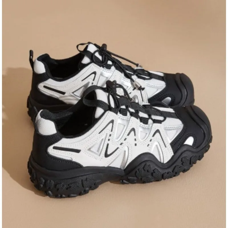 Ladies Outdoor Trekking Sneakers Mesh Breathable Non‑Slip Thick PlatformShoes Women Quick Pull Lace Casual HikingSports Footwear - view 4