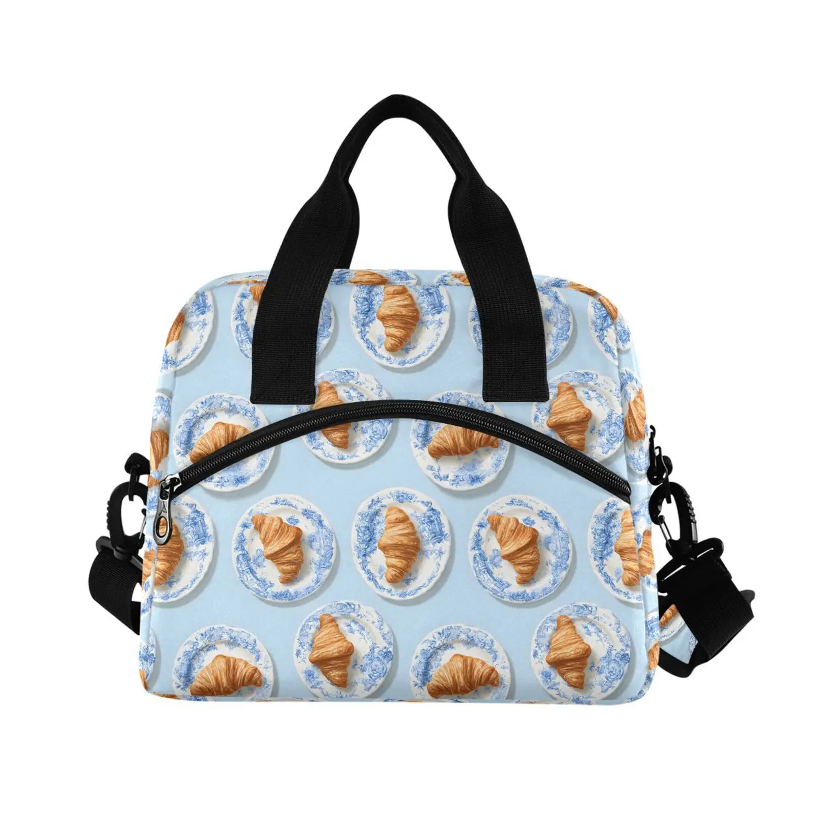 ALAZA Men Women New Insulation Thermal Lunch Bag Fresh Keeping Large Bread printing Tote Box Portable One Shoulder Cooler Bags