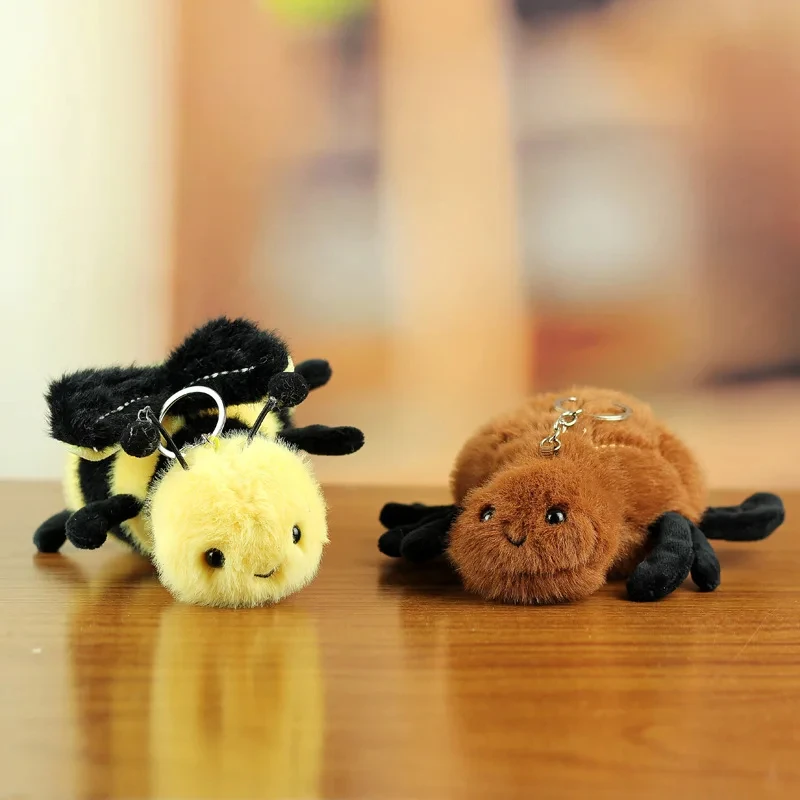 جديد محاكاة الحشرات قلادة أفخم محشوة دمية لعبة لطيف الكرتون علة العنكبوت النحل أفخم دمية حقيبة ديكور قلادة الإبداعية هدية