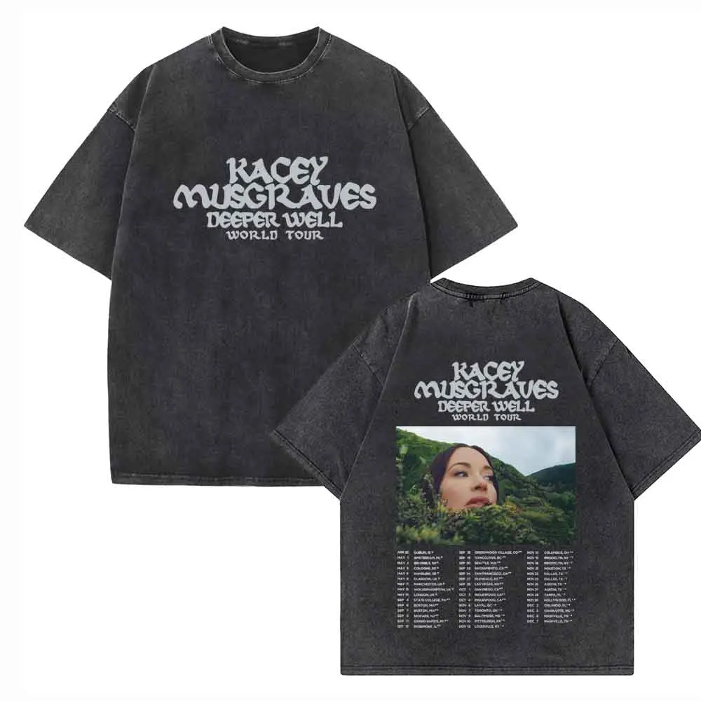 

Kacey Musgraves Deeper Well World Tour 2024 Shirts Vintage Harajuku Summer Unisex O-Neck Short Regular Sleeve Cotton T-Shirts