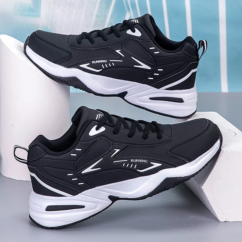 Thick Sole Versatile Clunky Sneaker for Men 2024 New Trend Mesh Lace Up Breathable Casual Sports Shoes Increased Soft Soles image 3
