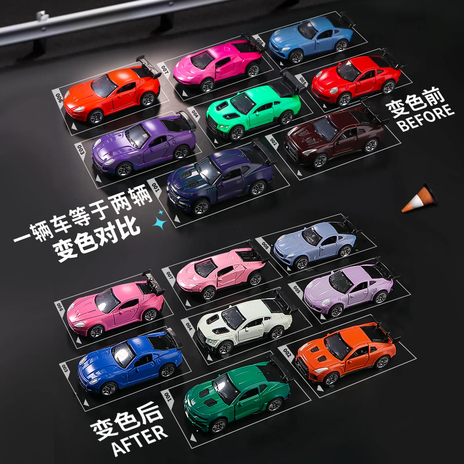 Magic Color Changing Racing Car Model 1:60 Temperature Sensitive Inertia Pull Back Cars Toys Crash-Resistant Durable Boys Gift