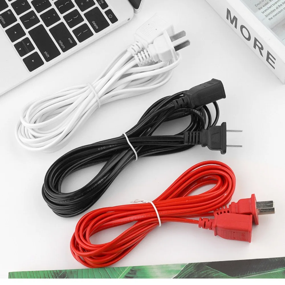 New Two-pin AC Power Cord PVC 2/3/5m EU Type Adapter Copper Power Extension Cord