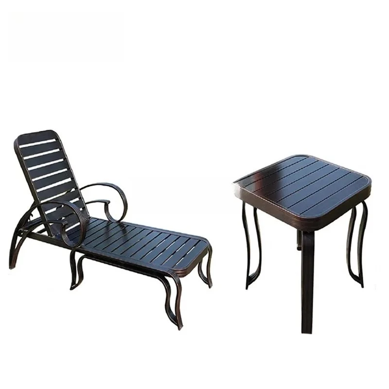 Aluminum Outdoor Chaise Lounge Chair Adjustable for Poolside Beach Garden  Patio  Yard - Weather Resistant Reclining Sun Lounger