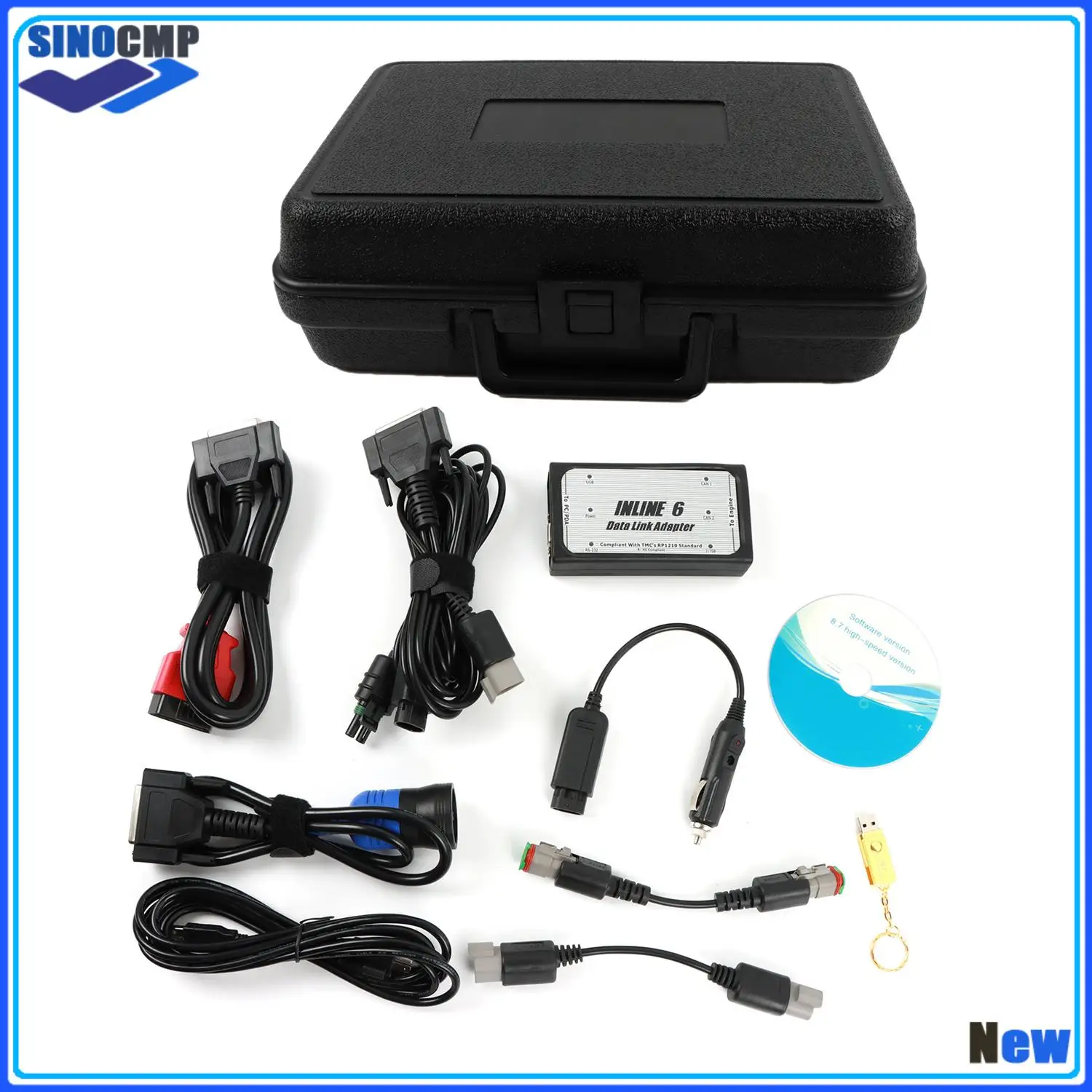 6 Data Link Adapter 3165033 Diagnostic Tool Kit J1939 J1708 For Cummins Komatsu Inline with 6 Months Warranty New