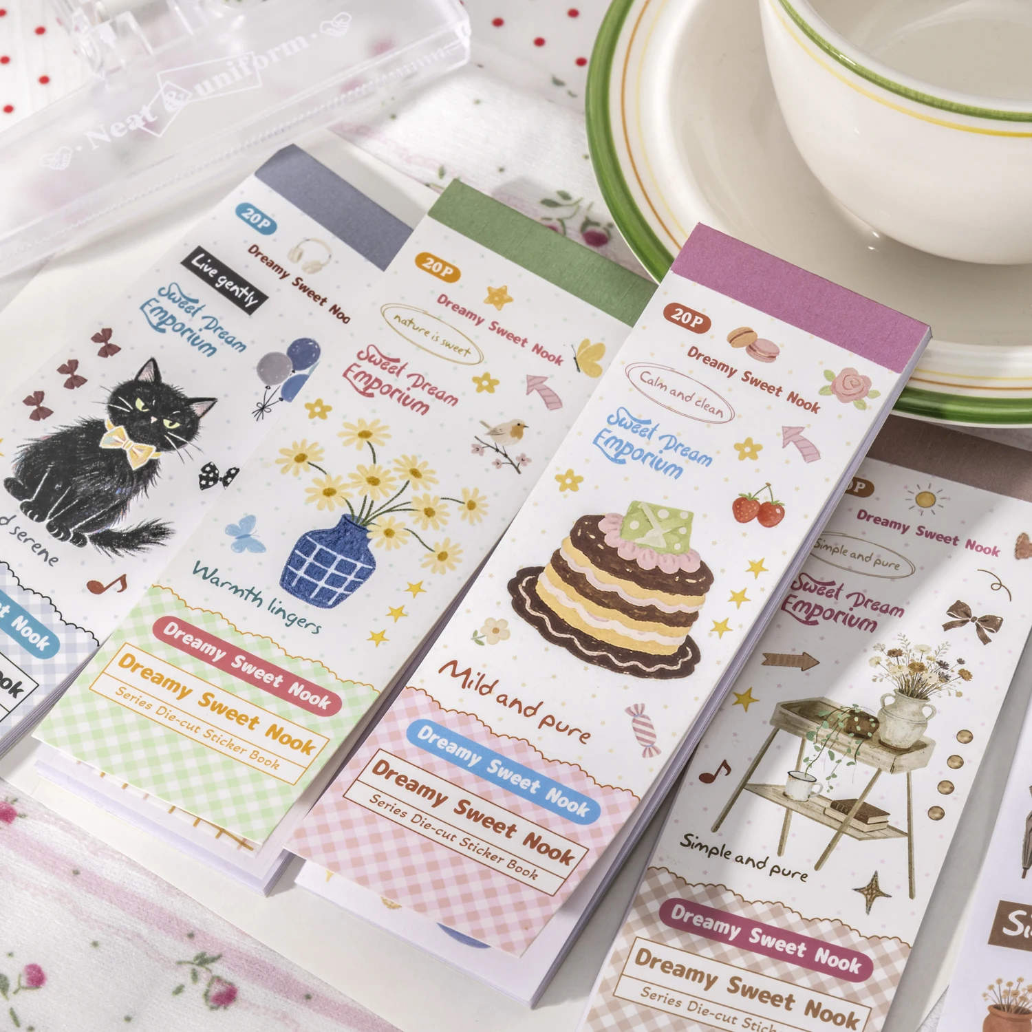 

Sweet Dream Grocery Store Series Vintage Plant Cake Cat Landscape Sticker Book Creative DIY Journal Material Collage Stationery