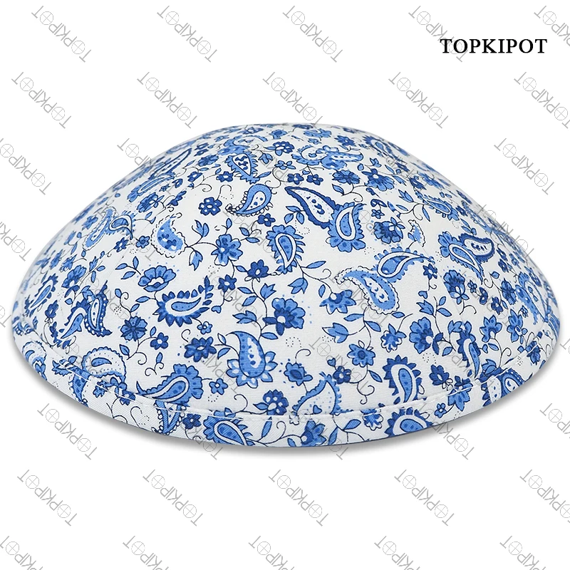 Hot Sell Personalized Light Grey Heavy Linen Kippots with Double Panels Embroidery