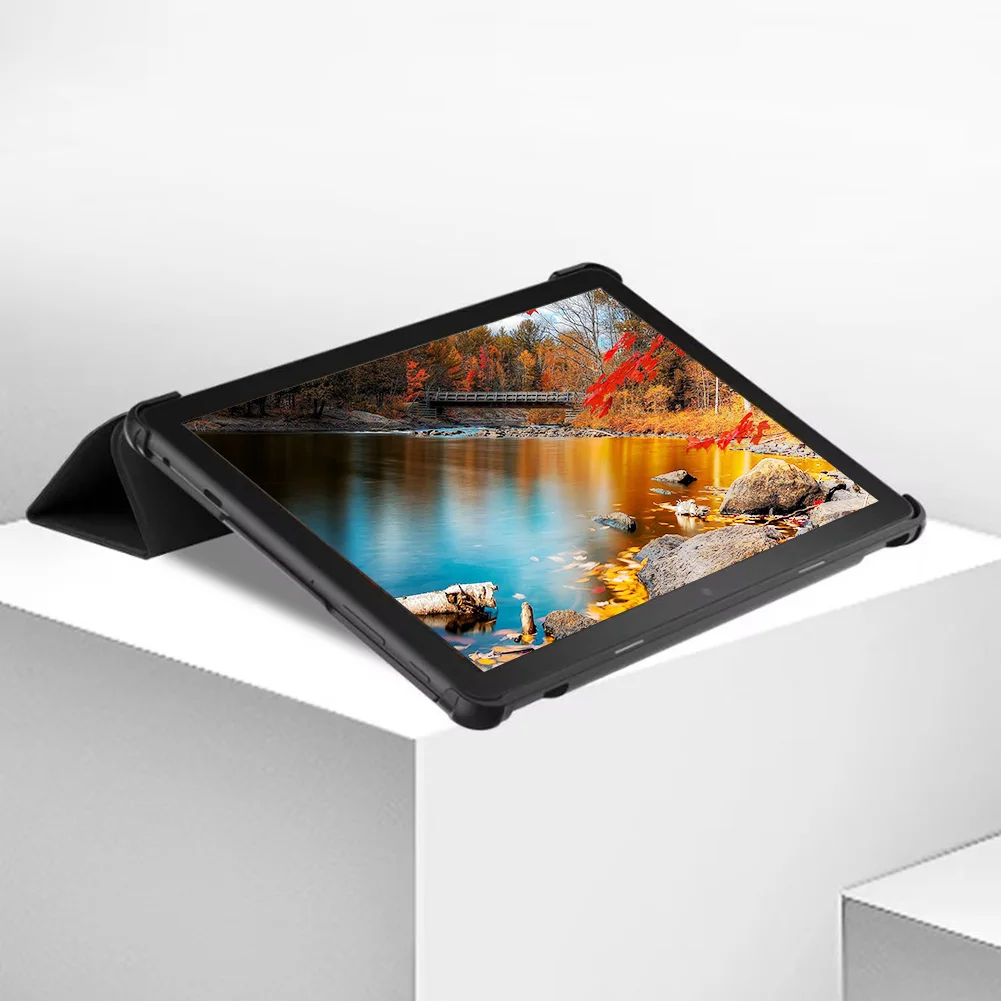 

PU Leather Trifold Stand Cover Auto Wake/Sleep Slim Folding Stand Cover Tablet Cover for All-New Kindle Fire HD 10 Tablet