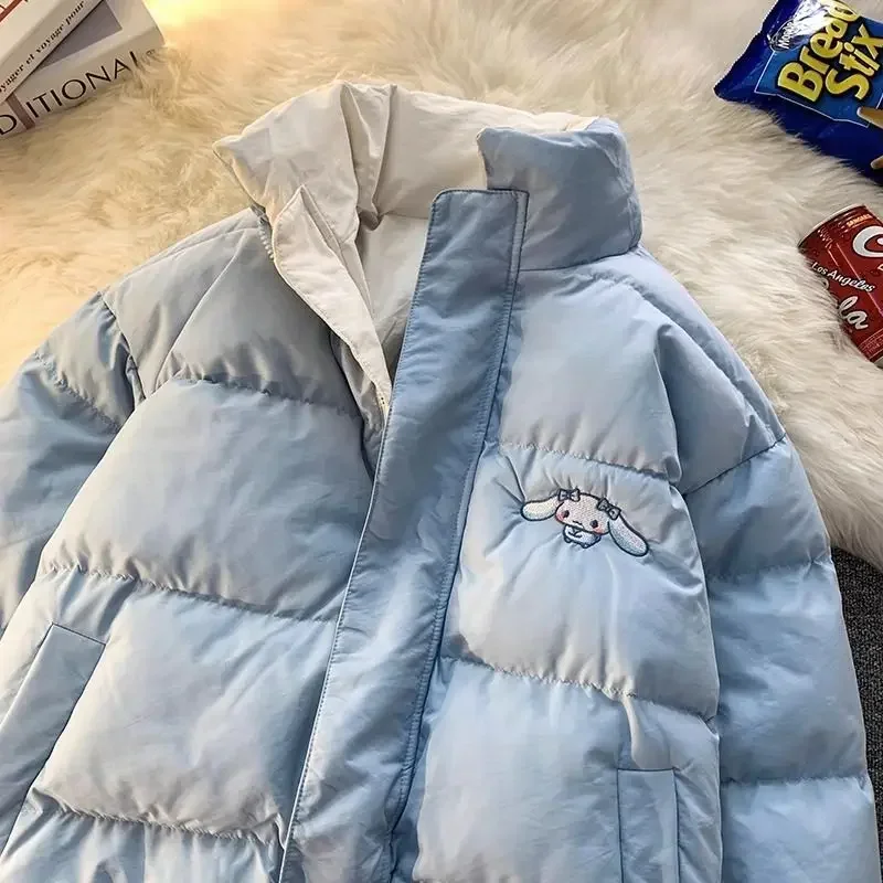 Sanrio Anime Down Cotton Jacket Kawaii Hello Kittys Cinnamoroll Cute Autumn Winter Reversible Cartoon Jacket Girl Christmas Gift