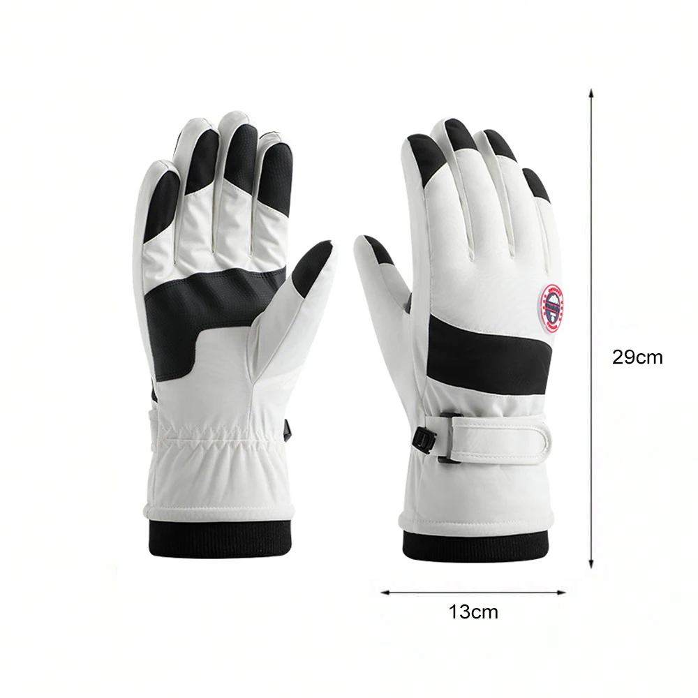 Guantes de esquí de invierno para hombres y mujeres, guantes gruesos de felpa, cálidos, impermeables, para pantalla táctil, para montar, conducir, ciclismo, correr