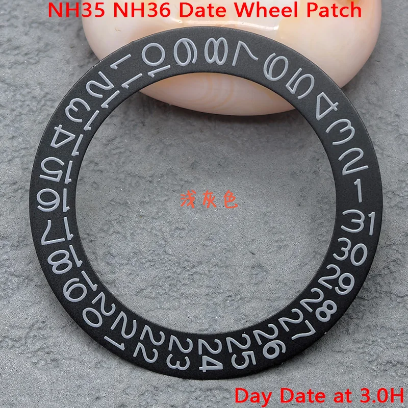 Customized NH35 Movement Date Wheel Patch Fit NH35 NH36 4R35 4R36 Movement Day Date at 3.0H NH35 NH36 Dial Wheel Paste Patch view 2