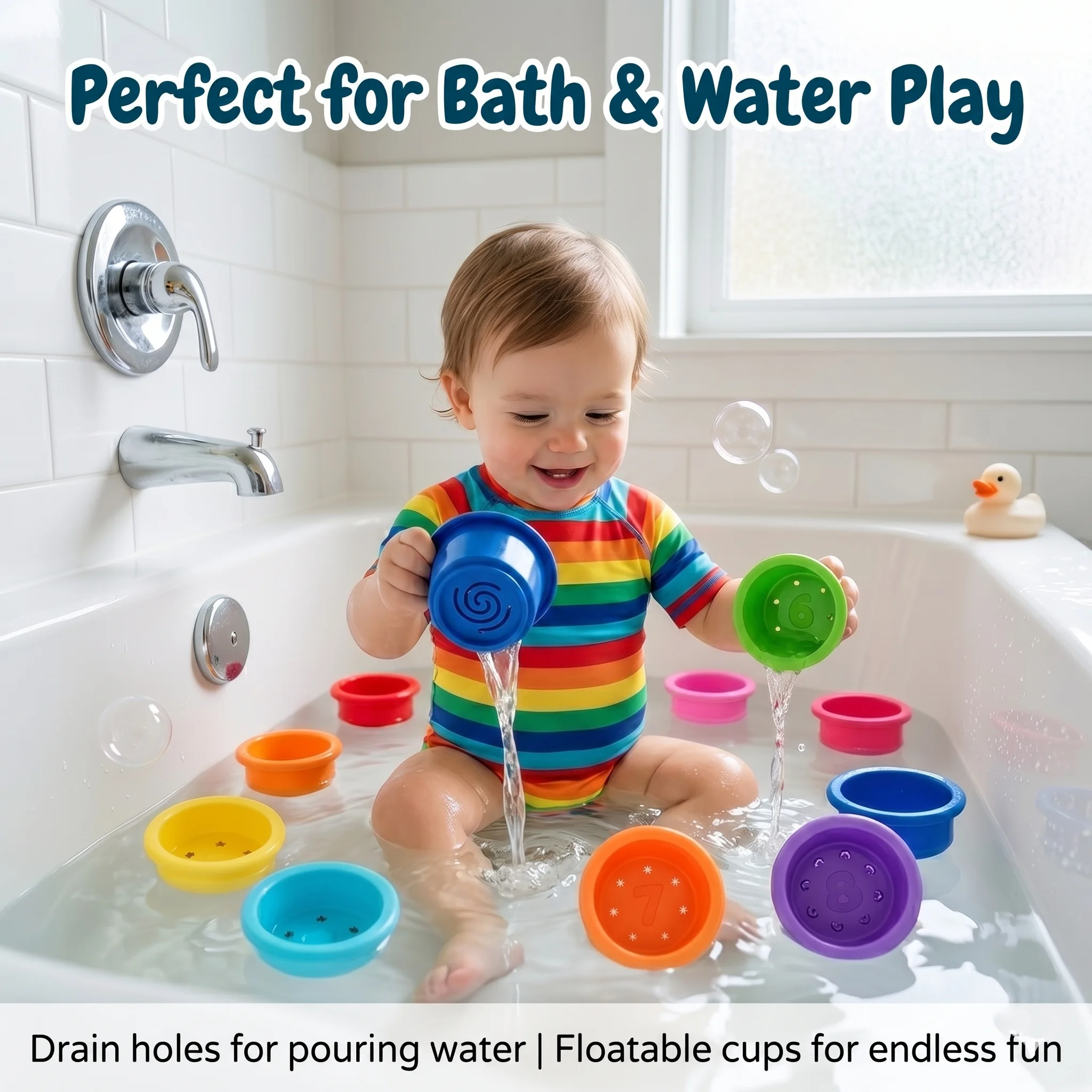 Baby Bath Toys Colorful Stacki - Baby Food Nestum review and price