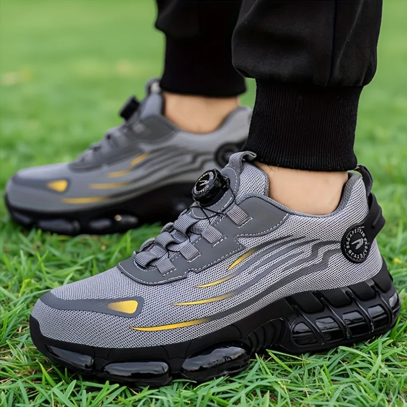

Men'S Lightweight Breathable Low-Top Construction Work Shoes - All-Terrain Traction Tread, Cushioned EVA Insole & Arch Support