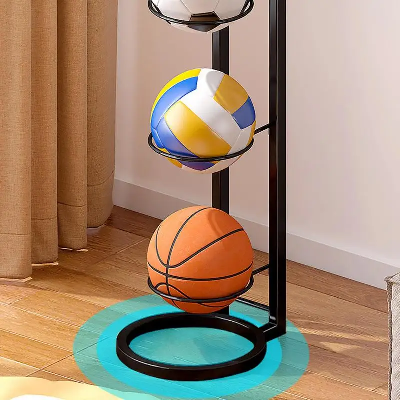 ชั้นเก็บลูกบอลเหล็กวอลเลย์บอลOrganizerขาตั้งMulti-Layer Ball Organizer Rack Multifunctional Ballชั้นวางของสําหรับห้องนอน