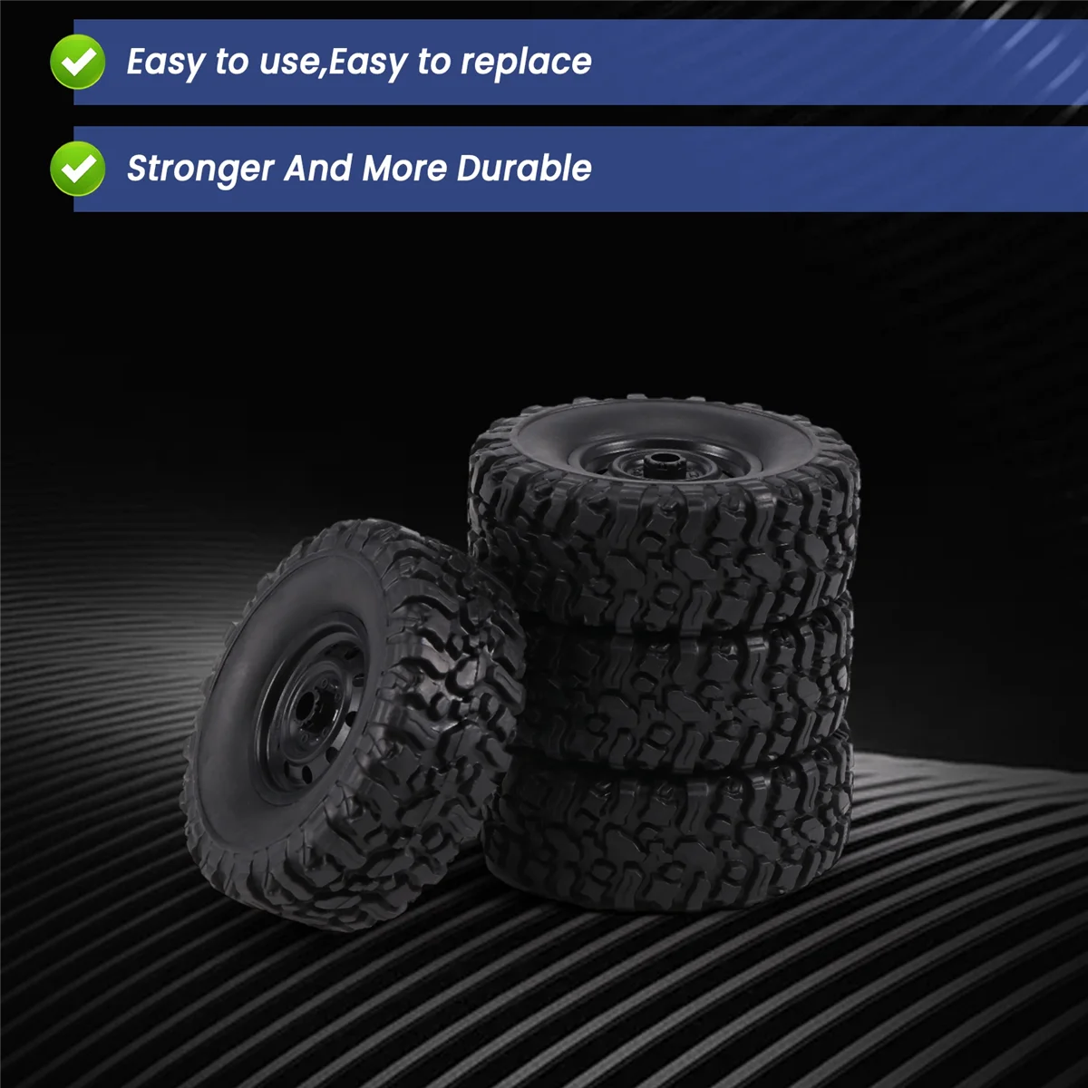 BAAA-4Pcs 65mm pneus roda para mn d90 d99s MN-90 mn91 mn98 mn99s wpl c14 c24 C24-1 c34 b14 b24 b36 rc peças de atualização do carro