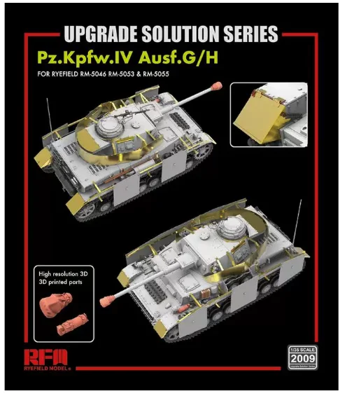 Rye Field 2009 1:35 Scale Metal Etched Sheet Upgrade Set for Pz Kpfw IV Ausf G/H Tank Plastic Assembly Model Building Kit