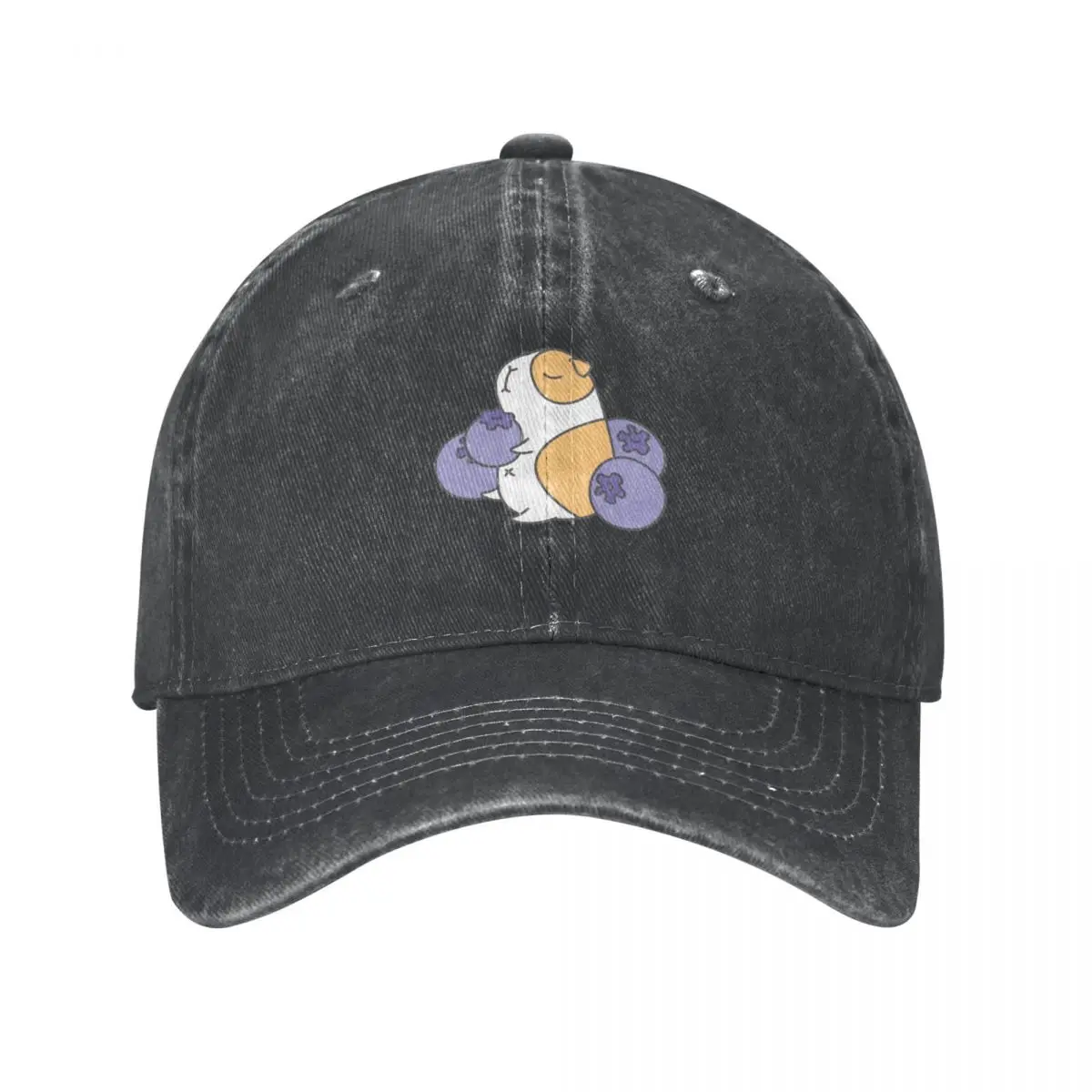 Guinea pig and blueberry Cowboy Hat Snap Back Hat Icon Visor Golf Hat Caps For Women Men's