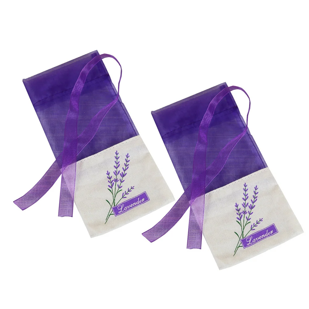 20pcs Empty Sachets Bag Flower Printing Fragrance Lavender Sachet Bag Purse (Dark Purple) lavender scented sachets