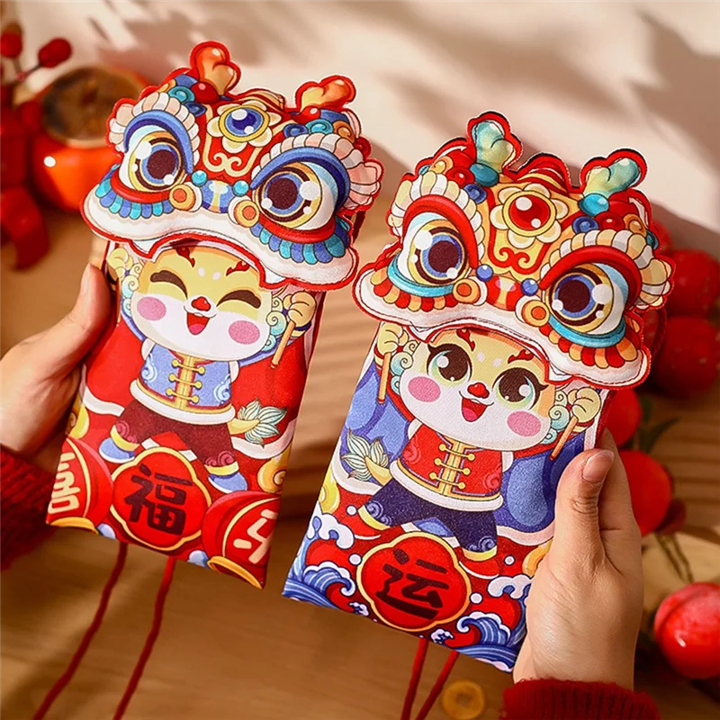 ABCL 1 PCS 2024 Dragon Year Chinese New Year Fabric Red Envelope Chinese Red Envelope Red Envelope E