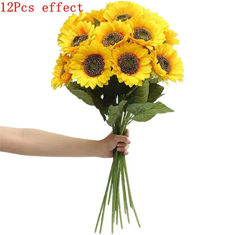 Künstliche Sonnenblume, künstlicher Blumenstrauß, Fake-Blume für Zuhause, Tischdekoration, Hochzeitsdekoration, Blumenarrangement im Freien – Detail 1