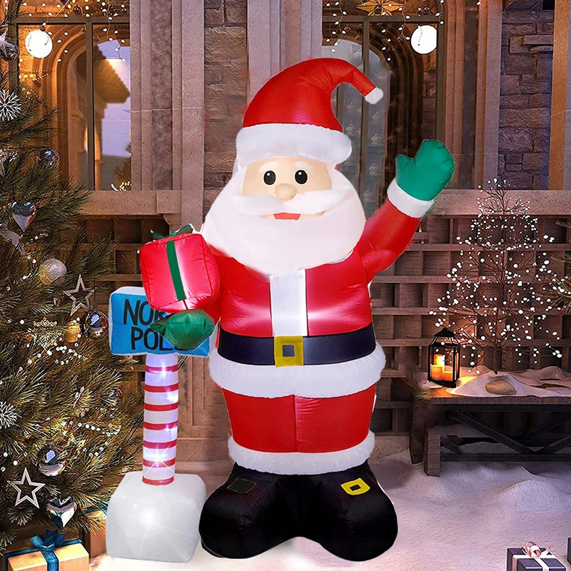 

135cm Inflatable Santa Claus With Led Lighting Merry Christmas Outdoor Inflatable Decorations Garden Toys New Year Navidad