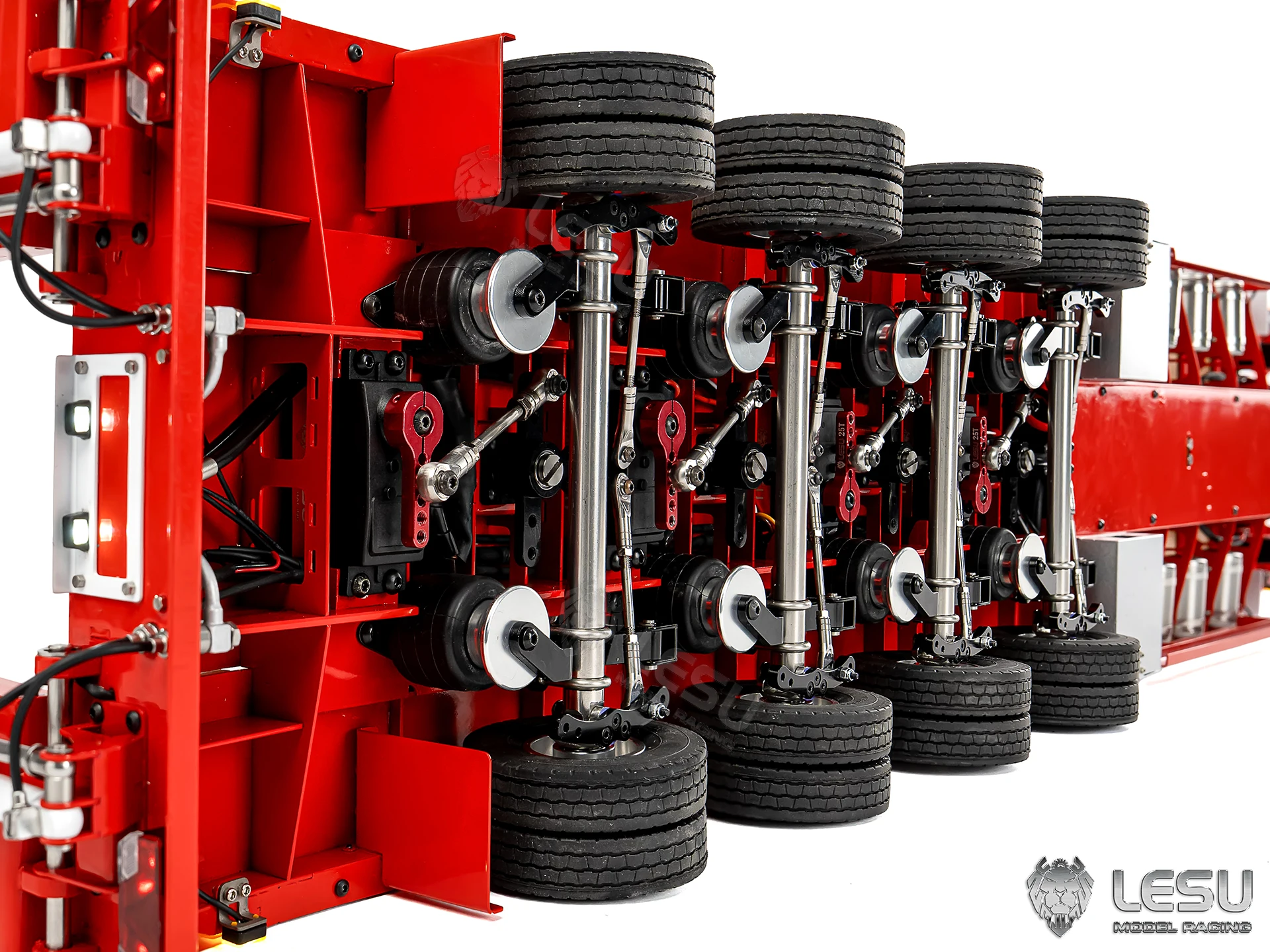 

Metal LESU 4 Axles RC Hydraulic Trailer 1/14 Remote Control Trailers with Electronic Lifting Legs for Tractor Trucks Toy