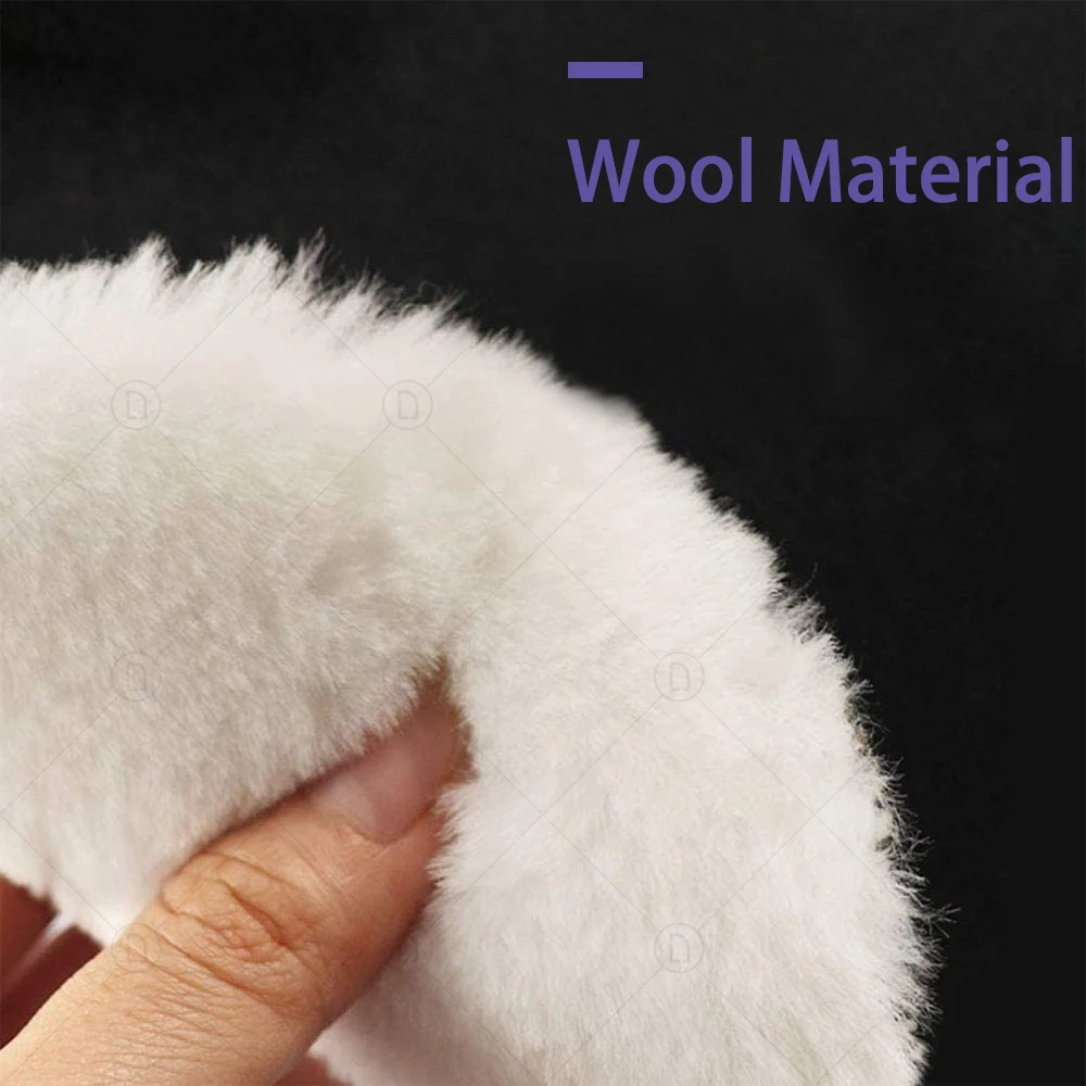 3/4/5/6/7 Inch Wool Polishing Dics Car Detailing Waxing Sponge Pad For  Polisher Auto Paint Care With M10 M14 Drill Adapter