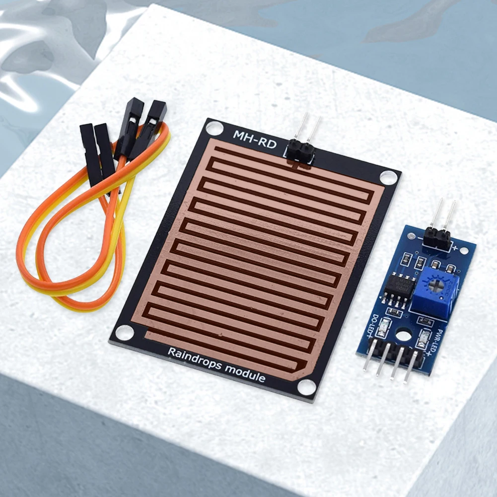 Rain Drops Detection Moisture Monitor Sensor 3.3V-5V Monitor Weather Sensor Relay Board High Sensitivity for Arduino Robot Kit