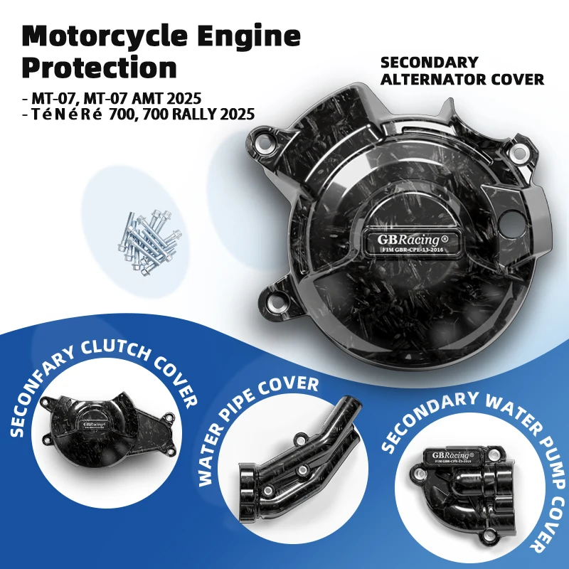 

accessori moto Bulletproof Engine Care: GBRacing Side & Clutch Cover Set 2025 For Yamaha MT-07/MT-07 AMT/Ténéré 700 Series
