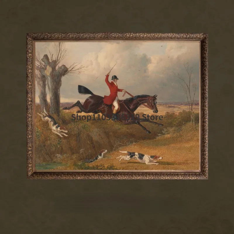 Vintage Traditional Art English Equestrian Animal Art Poster Canvas Painting Wall Prints Picture for Living Room Home Decor