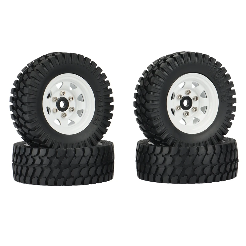 

4PCS 1.55 Metal Beadlock Wheel Rim Tire Set For 1/10 RC Crawler Car Axial Jr 90069 D90 TF2 Tamiya CC01 LC70 MST