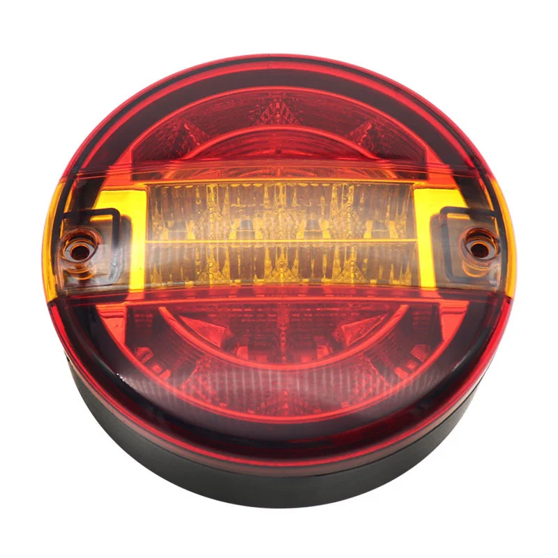 12V/24V 20LED Car Tail Light Rear Brake Light Stop Light Turn Signal Lamp Round Hamburger Lamps  For Car Lorry Truck Van Trailer